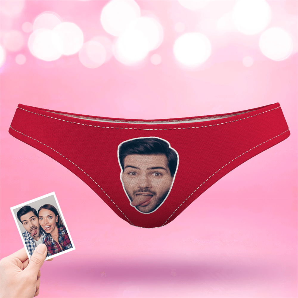 Valentine's Day Women's Custom Face Thong Panty - Solid Color - MyFaceBoxer