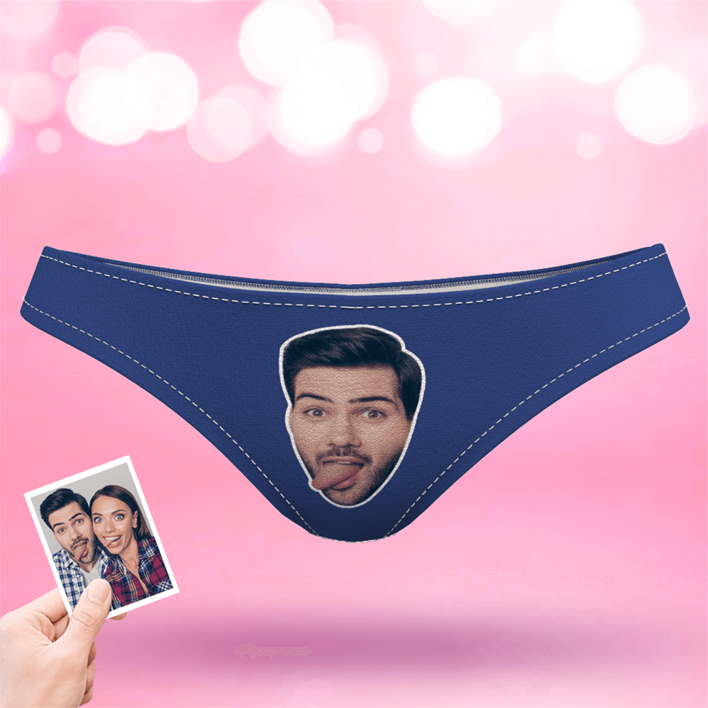 Valentine's Day Women's Custom Face Thong Panty - Solid Color - MyFaceBoxer