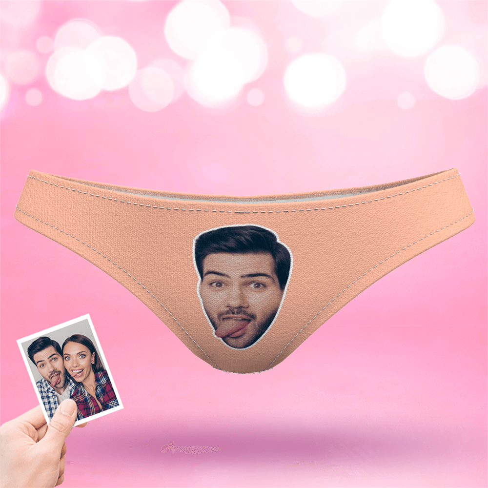 Valentine's Day Women's Custom Face Thong Panty - Solid Color - MyFaceBoxer