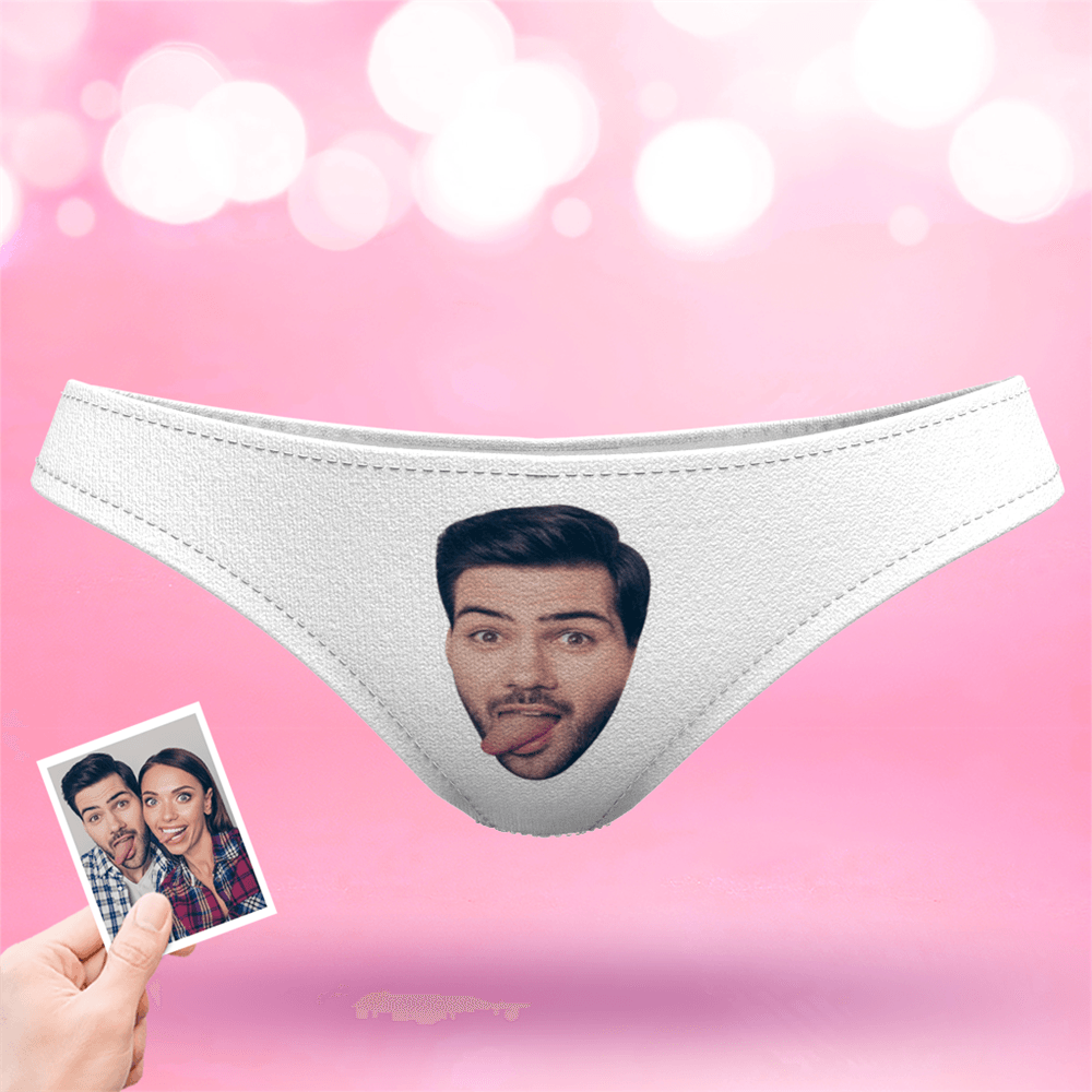 Valentine's Day Women's Custom Face Thong Panty - Solid Color - MyFaceBoxer