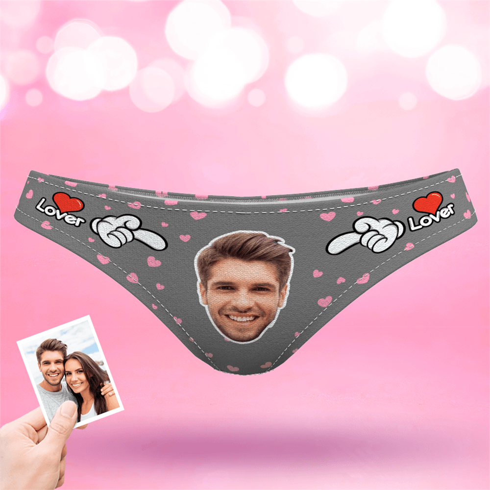 Valentine's Day Women's Custom Face Thong Panty - Lover - MyFaceBoxer