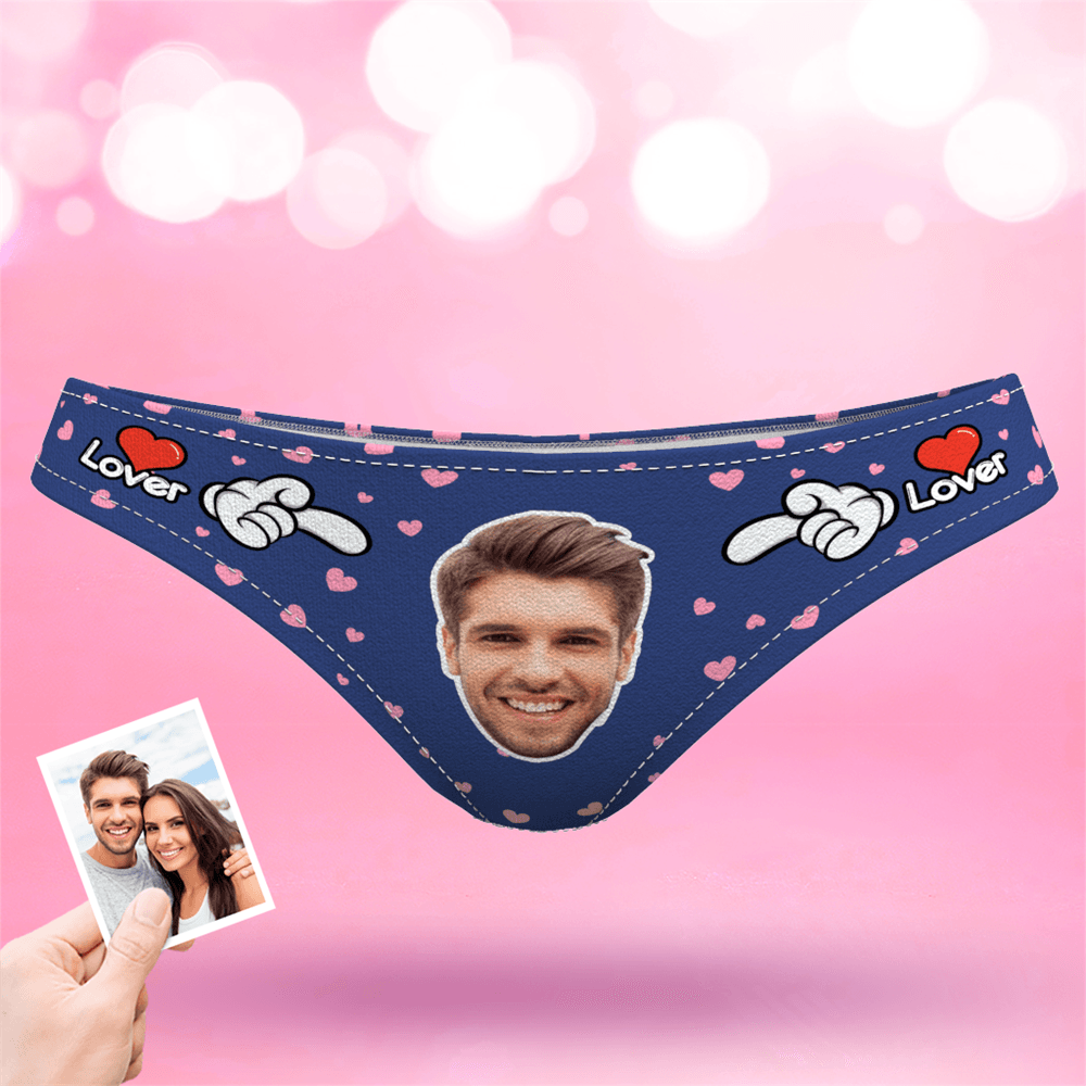 Valentine's Day Women's Custom Face Thong Panty - Lover	 - MyFaceBoxer
