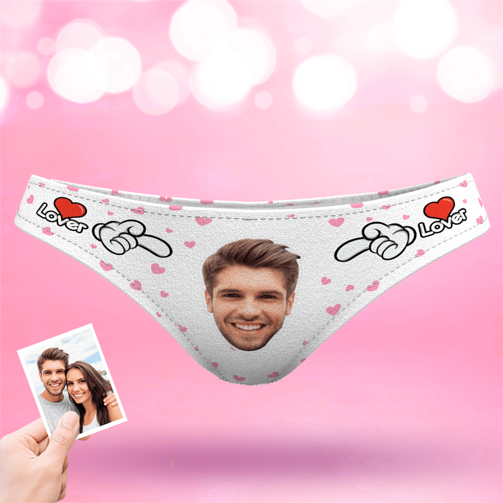 Valentine's Day Women's Custom Face Thong Panty - Lover - MyFaceBoxer