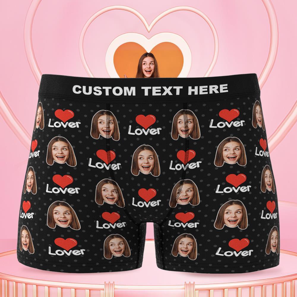 Men's Custom Face Colorful Boxer 3D Online Preview - Love - MyFaceBoxer