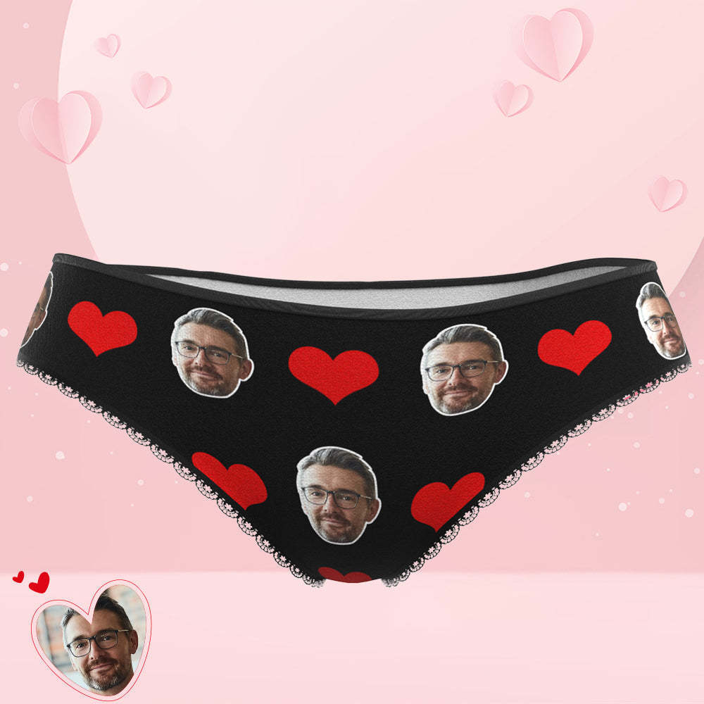 Couple Women's Custom Face Heart Panties Personalized LGBT Gifts - MyFaceBoxer