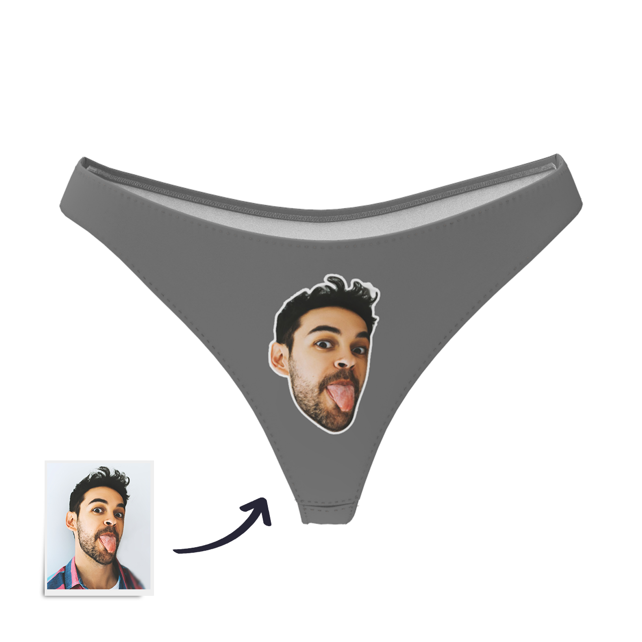 Valentine's Day Women's Custom Face Thong Panty - Solid Color - MyFaceBoxer