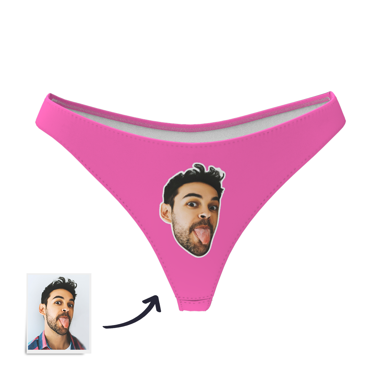 Valentine's Day Women's Custom Face Thong Panty - Solid Color - MyFaceBoxer