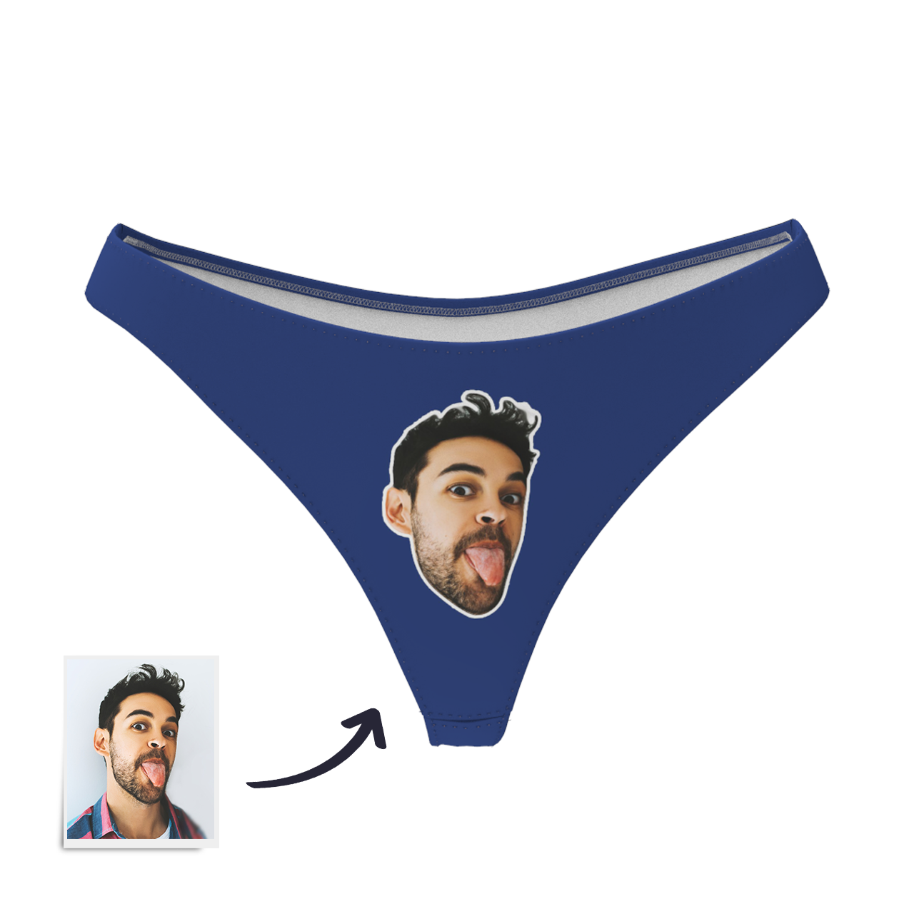 Valentine's Day Women's Custom Face Thong Panty - Solid Color - MyFaceBoxer