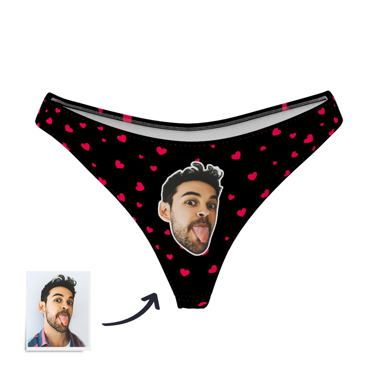 Women's Custom Face Thong Panty - Sweet Heart - MyFaceBoxer