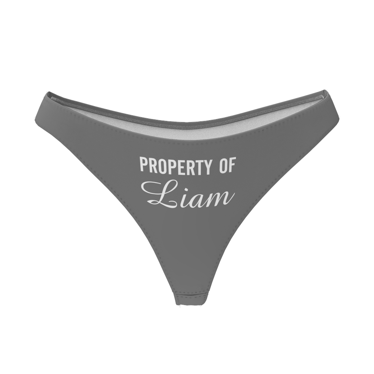 Women's Custom Name Property of Thong Panty - Solid Color - MyFaceBoxer