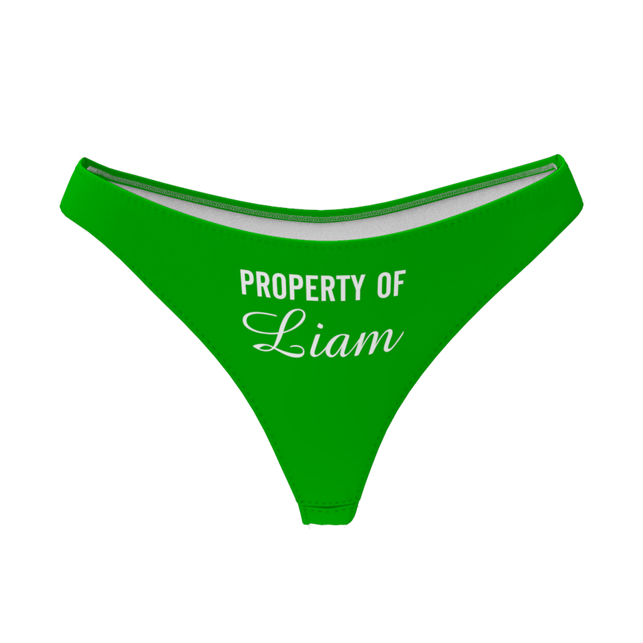 Women's  Custom Name Property of Thong Panty - Solid Color	 - MyFaceBoxer