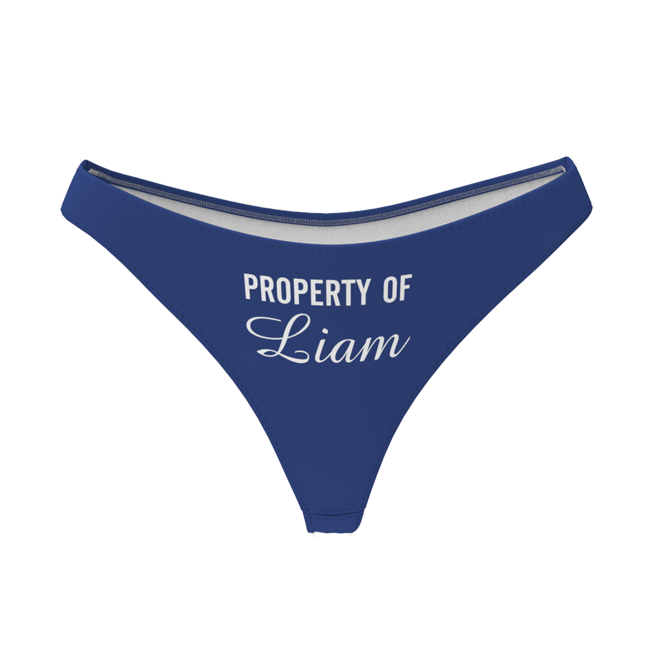 Women's Custom Name Property of Thong Panty - Solid Color - MyFaceBoxer