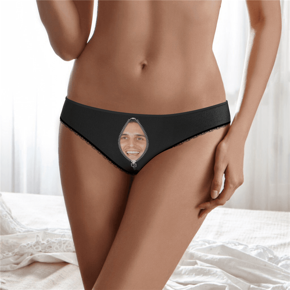 Women's Custom Zipper Face Panties - MyFaceBoxer