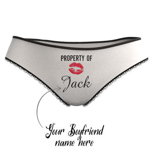 Couple Plain Women's Custom Name Property of Colorful Panties - Kiss - MyFaceBoxer