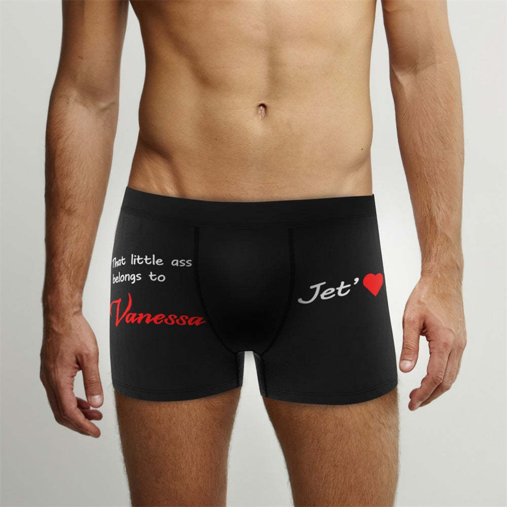 Custom Boxers Briefs That little ass belongs to Personalized Underwear Jet Heart Gift - MyFaceBoxer