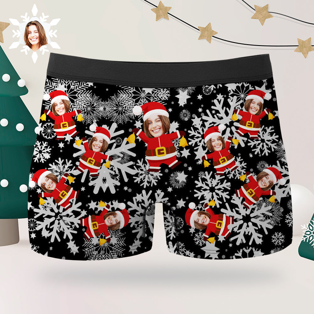 Custom Men's Boxer Briefs Christmas Gift for Him Funny Christmas Boxers - MyFaceBoxer