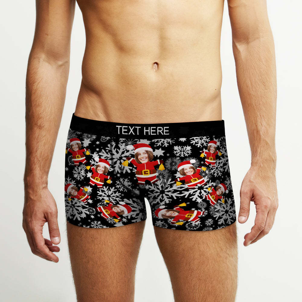 Christmas Men's Boxer Briefs Custom Briefs Gift for Him Funny Christmas Boxers - MyFaceBoxer