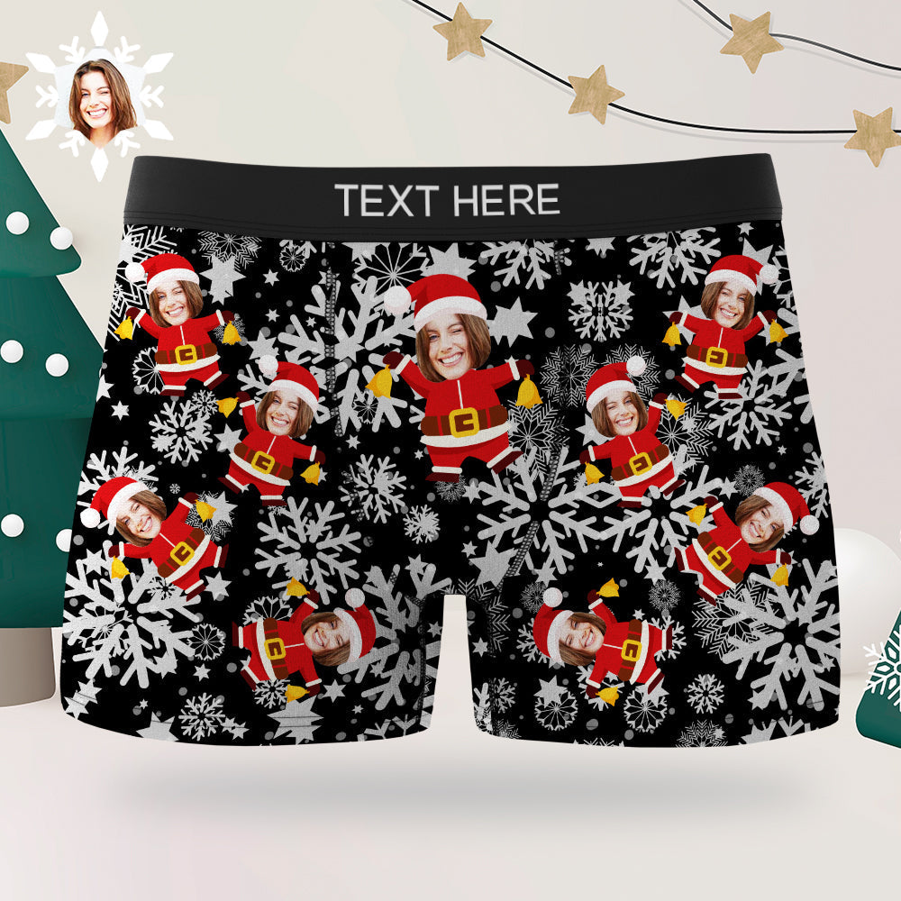 Custom Men's Boxer Briefs Christmas Gift for Him Funny Christmas Boxers - MyFaceBoxer