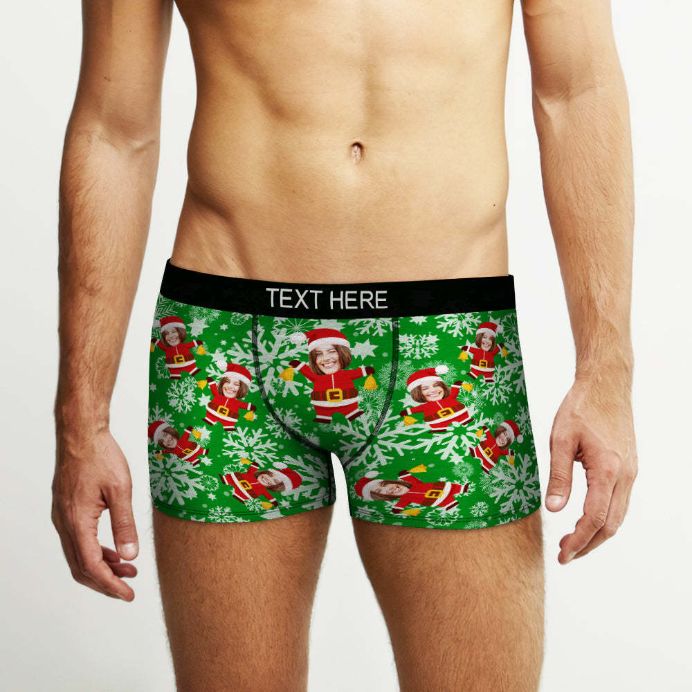 Christmas Men's Boxer Briefs Custom Briefs Gift for Him Funny Christmas Boxers - MyFaceBoxer