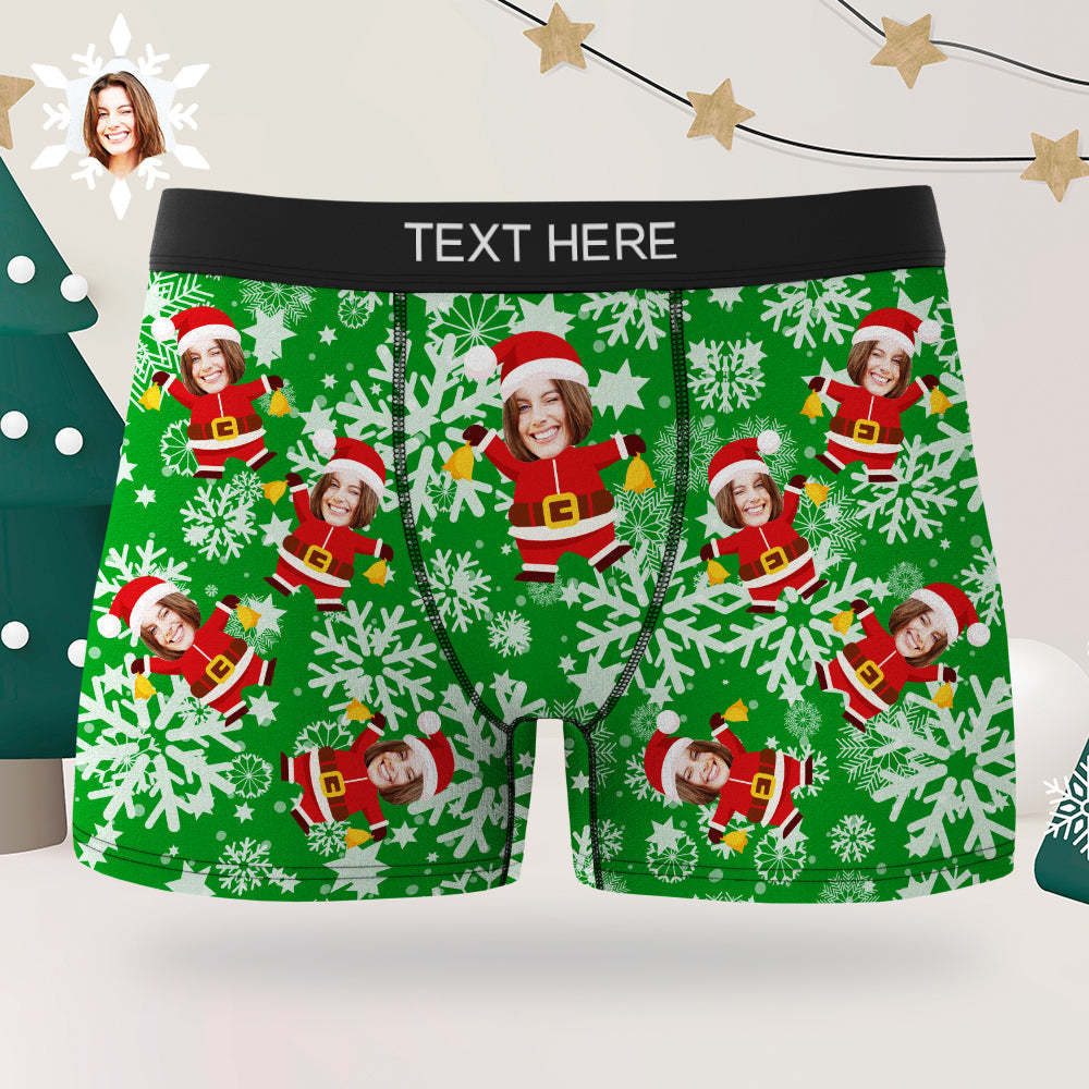 Christmas Men's Boxer Briefs Custom Briefs Gift for Him Funny Christmas Boxers - MyFaceBoxer