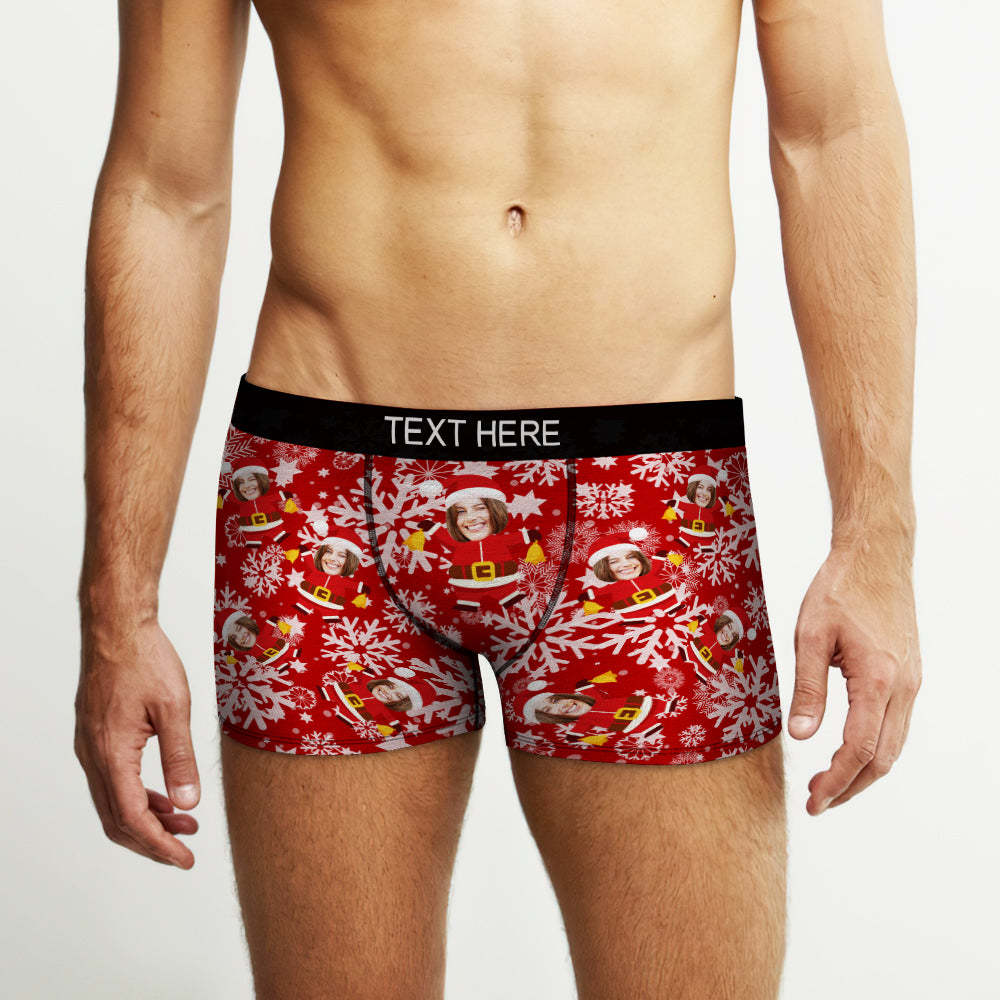 Christmas Men's Boxer Briefs Custom Briefs Gift for Him Funny Christmas Boxers - MyFaceBoxer
