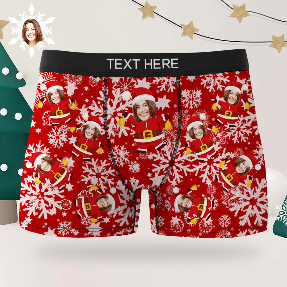 Christmas Men's Boxer Briefs Custom Briefs Gift for Him Funny Christmas Boxers - MyFaceBoxer