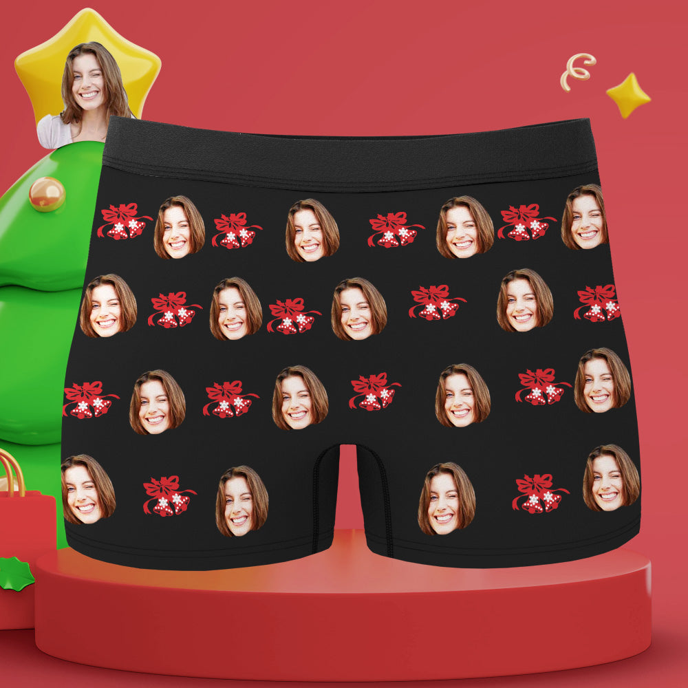 Custom Face Christmas Bells Boxers Briefs Personalized Mens Underwear Funny Briefs With Photo -All i Want for Christmas is You - MyFaceBoxer