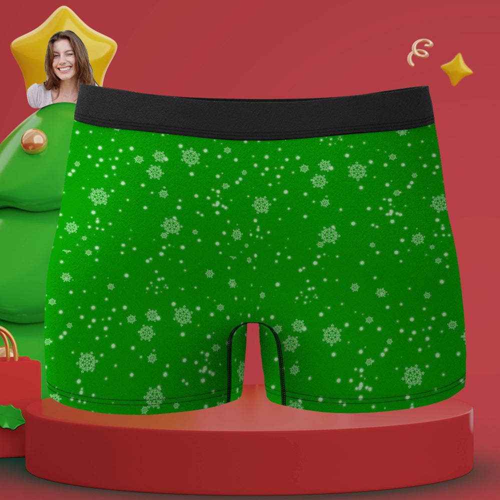 Custom Face Boxers Briefs Personalized Mens Underwear Funny Briefs Christmas Snowman and Elk - MyFaceBoxer