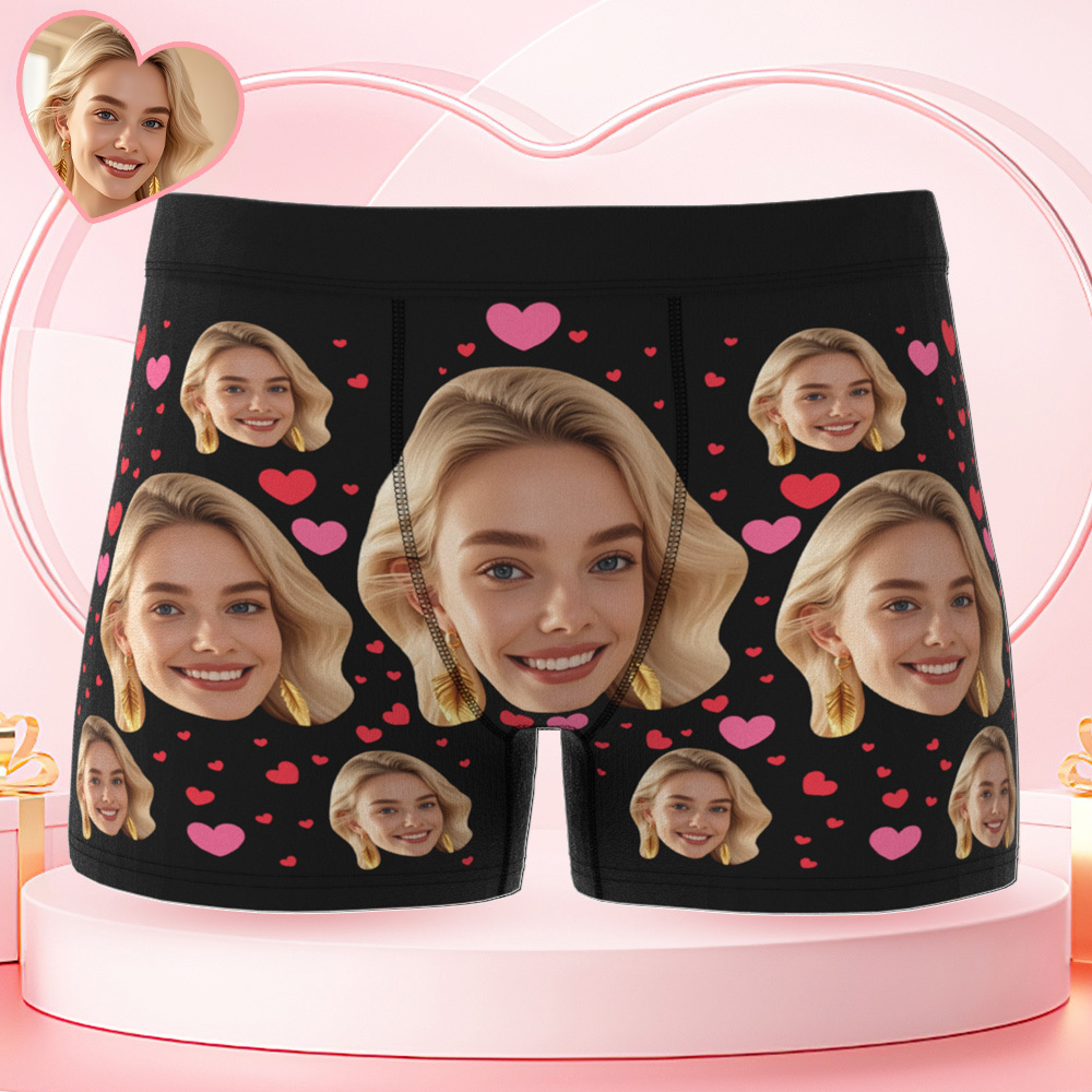 Custom Face Men's Underwear Personalized Photo Men's Boxer Briefs Valentine's Gifts