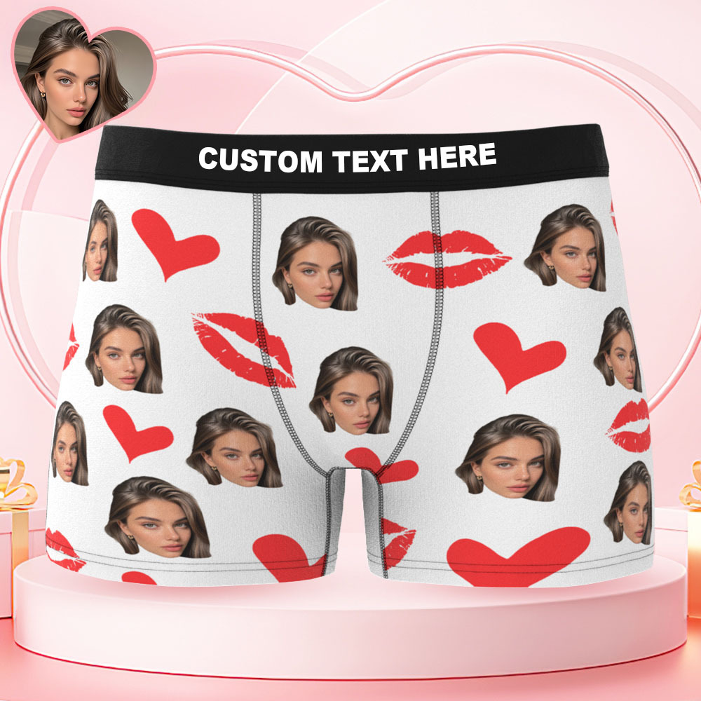 Personalized Red Lips Custom Underpants Custom Photo Underwear Custom Photo Panties