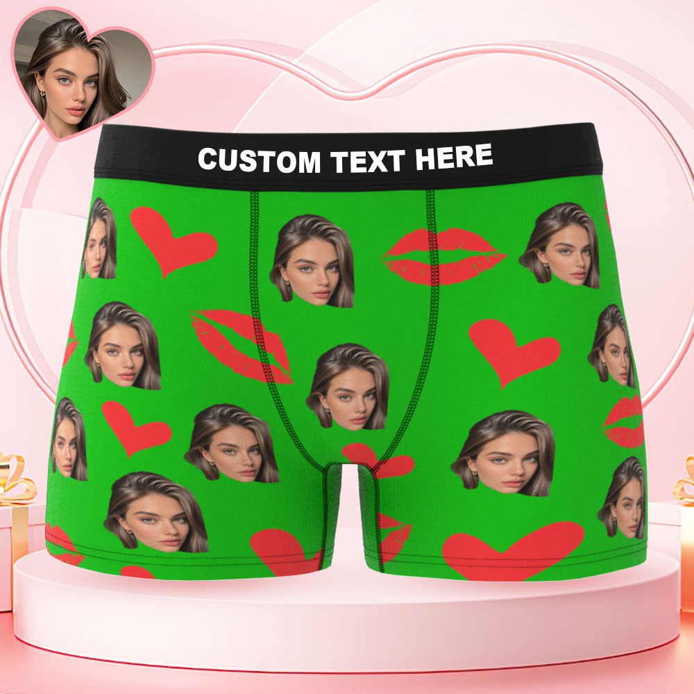 Personalized Red Lips Custom Underpants Custom Photo Underwear Custom Photo Panties