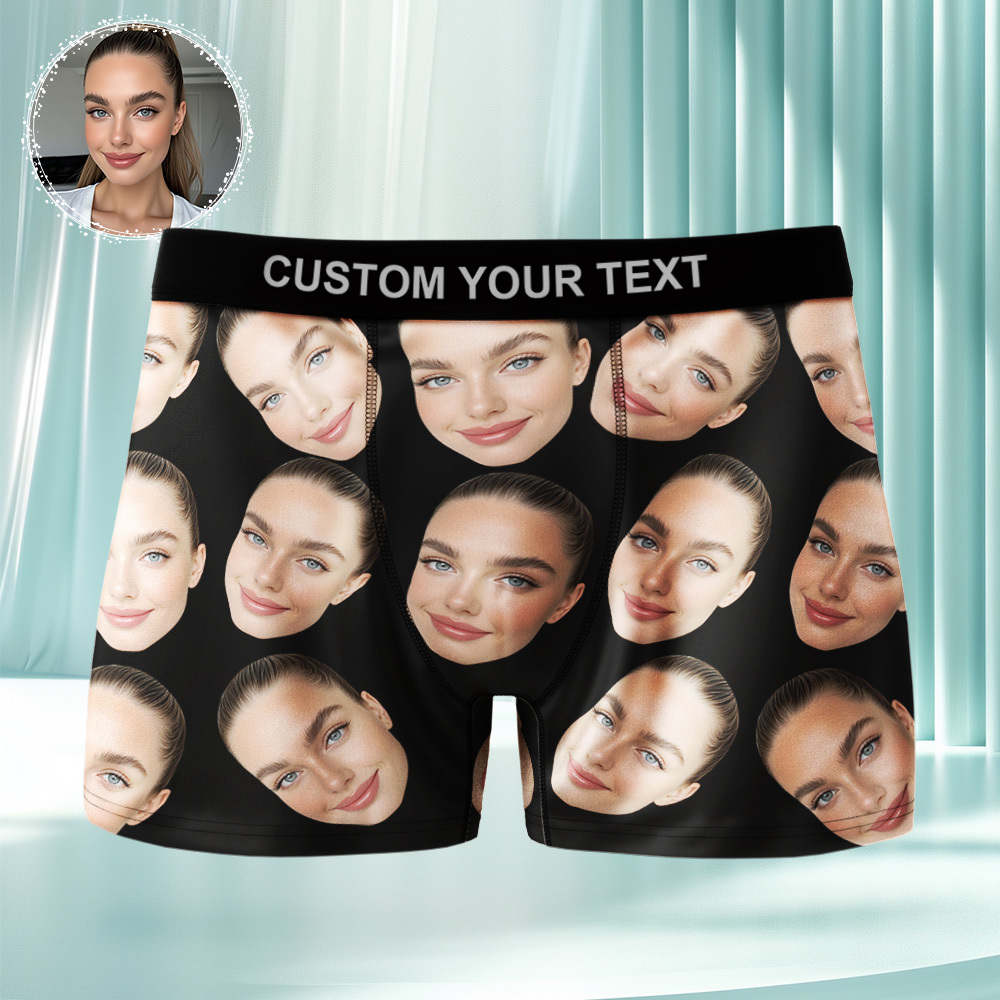 Custom Big Face Underwear Men's Boxer Briefs Breathable Ice Silk Perso