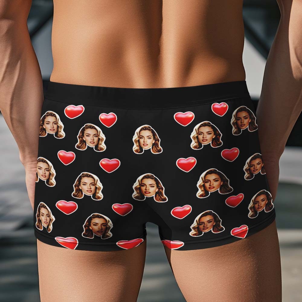 Custom Face Underwear Men's Boxer Briefs This Belongs to Personalized Photo Boxers Breathable Ice Silk