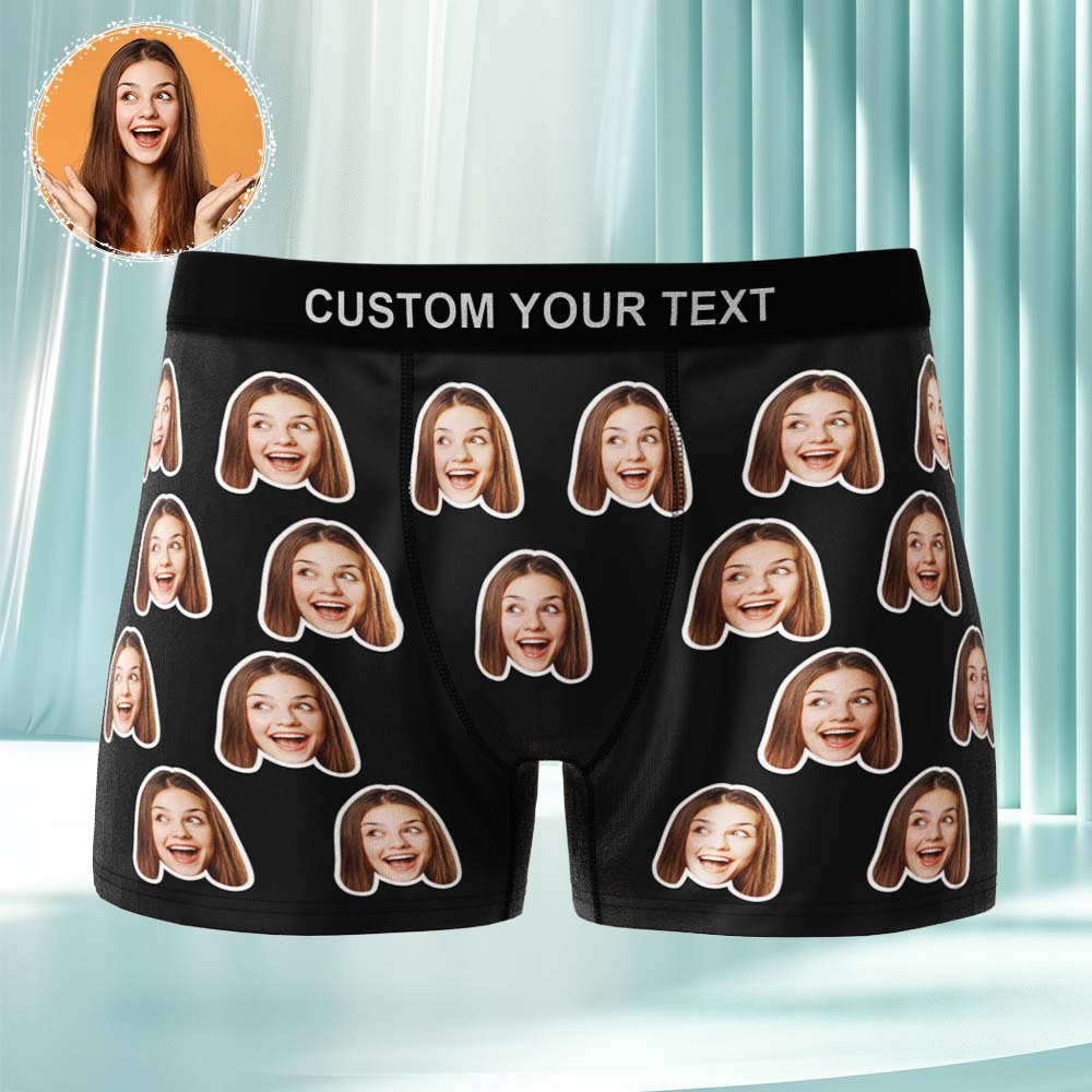 Custom Face Underwear Men's Boxer Briefs Personalized Photo Boxers Bre
