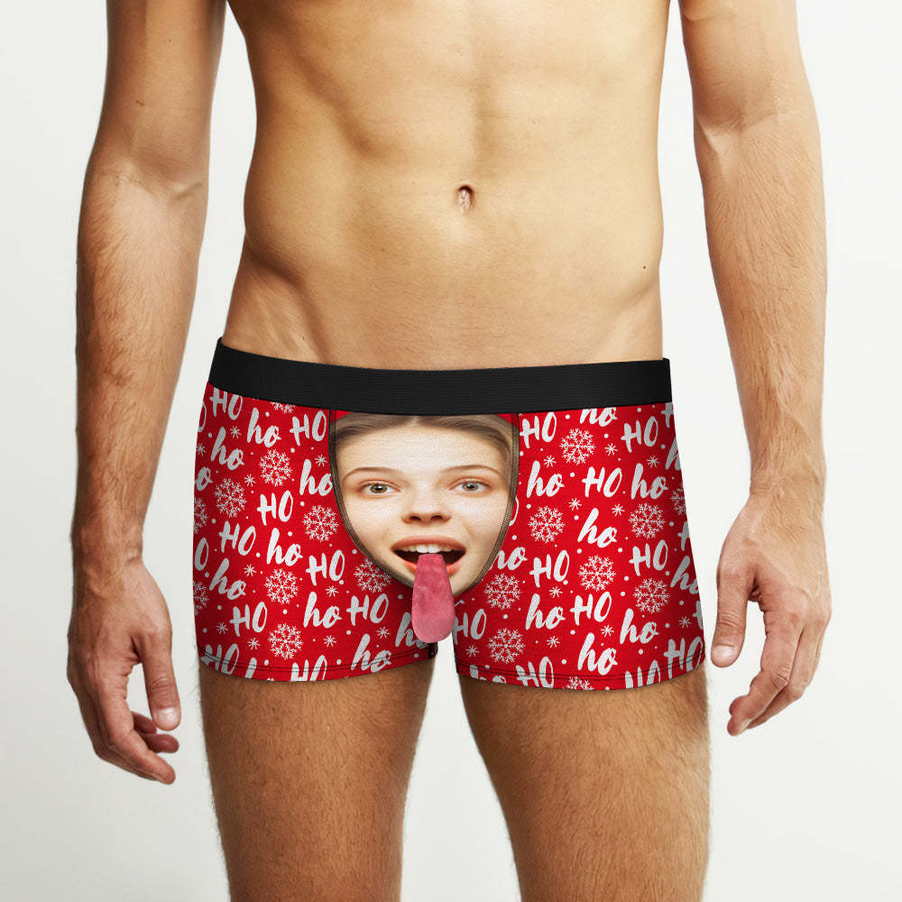Custom Face Underwear Personalized Magnetic Tongue Underwear Christmas Gifts for Couple - MyFaceBoxer