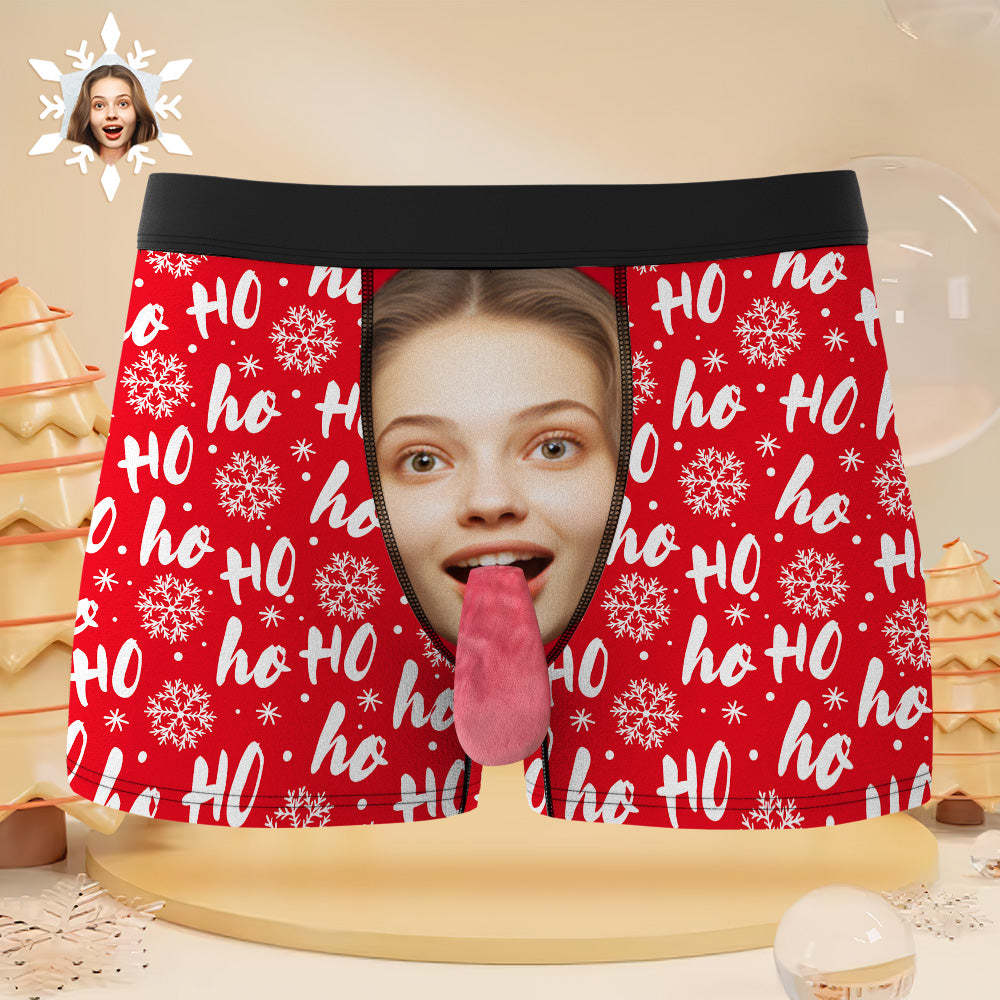 Custom Face Underwear Personalized Magnetic Tongue Underwear Christmas Gifts for Couple - MyFaceBoxer