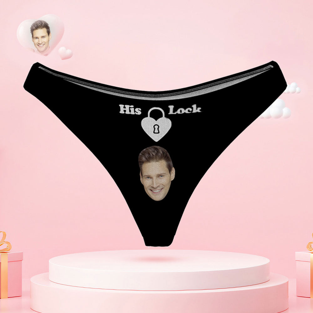 Custom Face Lock and Key Couple Underwear Personalized Underwear Valentine's Day Gift - MyFaceBoxer