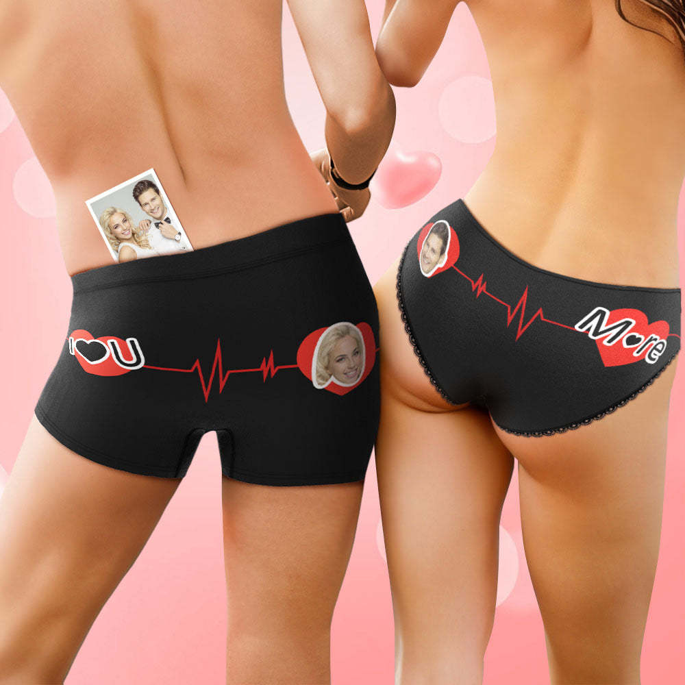 I Love You More Custom Face Couple Underwear Personalized Underwear Valentine's Day Gift - MyFaceBoxer