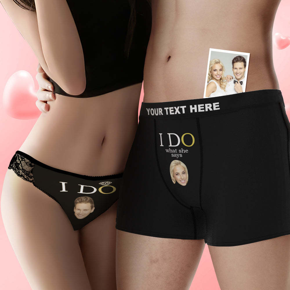 Custom Face Yes I Do Couple Underwear Personalized Underwear Valentine's Day Gift - MyFaceBoxer