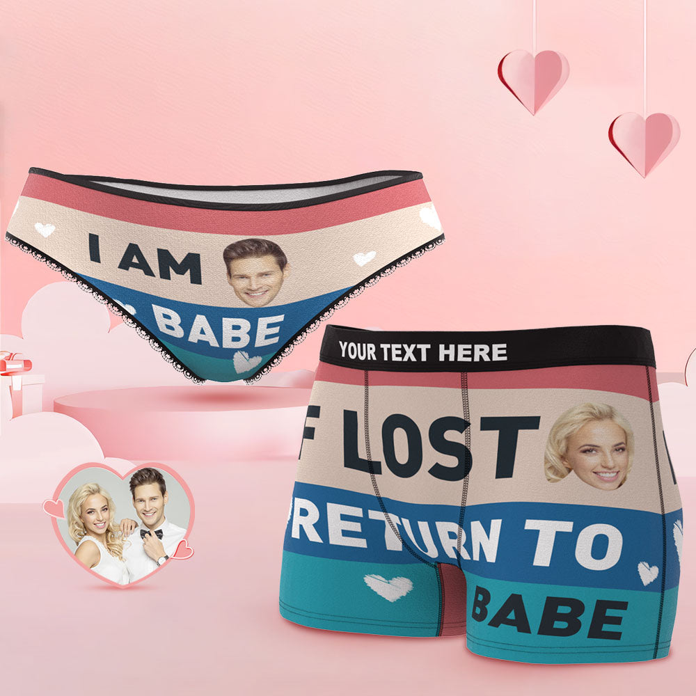 Custom Face My Babe Couple Underwear Design Your Own Personalized Underwear Valentine's Day Gift - MyFaceBoxer