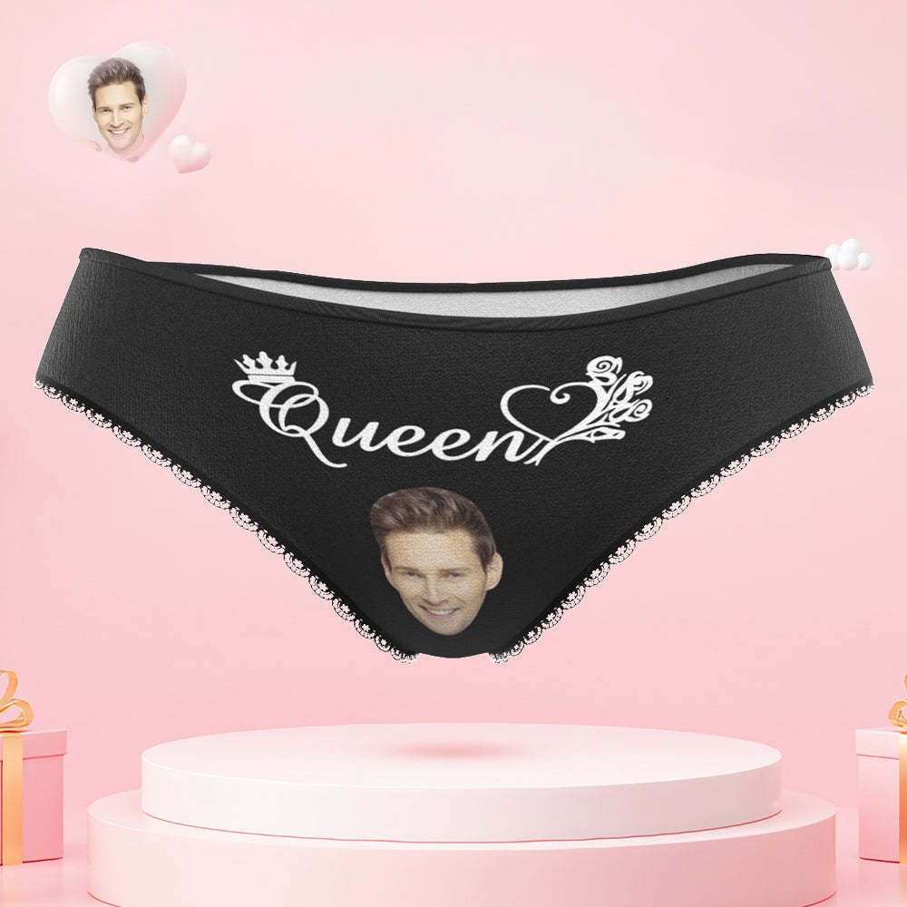 Custom Face King and Queen Couple Underwear Personalized Underwear Valentine's Day Gift - MyFaceBoxer