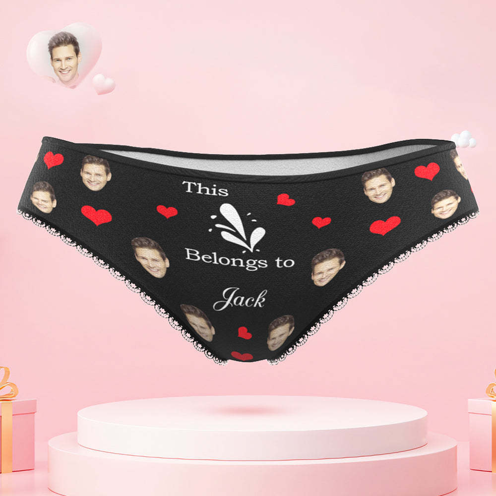 Custom Face You Belong to Me Couple Underwear Personalized Underwear Valentine's Day Gift - MyFaceBoxer