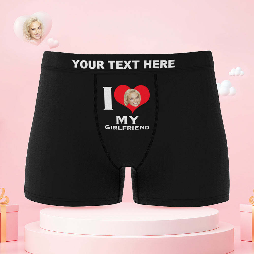 Custom Face Cute Love Couple Underwear Personalized Underwear Valentine's Day Gift - MyFaceBoxer