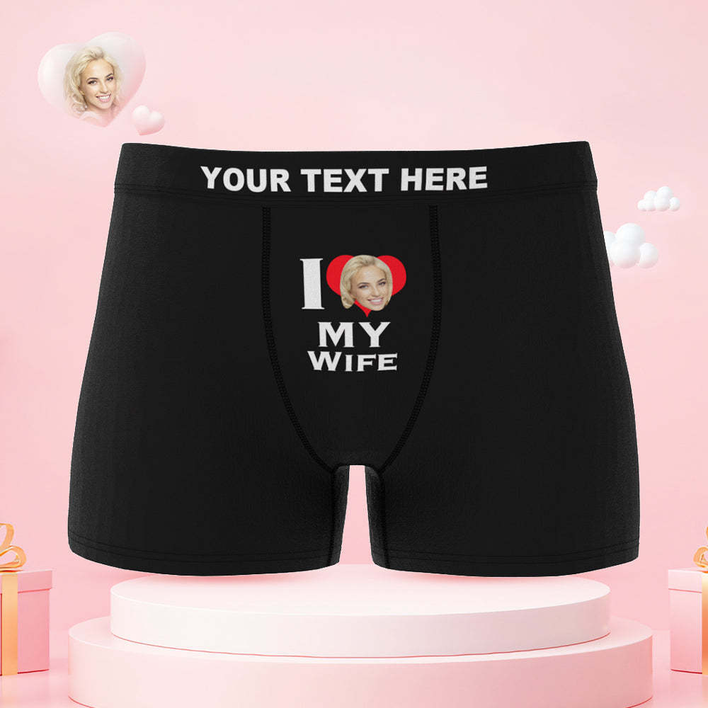 Custom Face Couple Underwear Love Heart Personalized Underwear Valentine's Day Gift - MyFaceBoxer