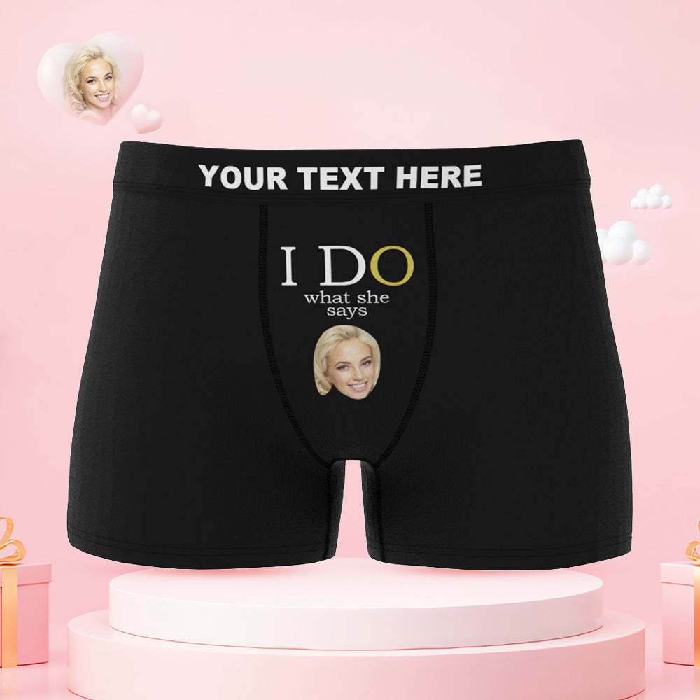 Custom Face Yes I Do Couple Underwear Personalized Underwear Valentine's Day Gift - MyFaceBoxer