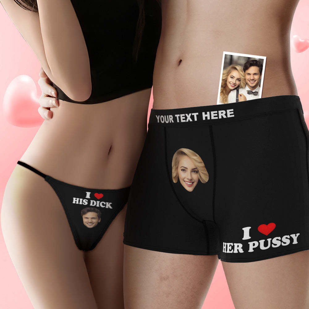 Custom Face Couple Underwear Love Your Body Personalized Underwear Valentine's Day Gift - MyFaceBoxer