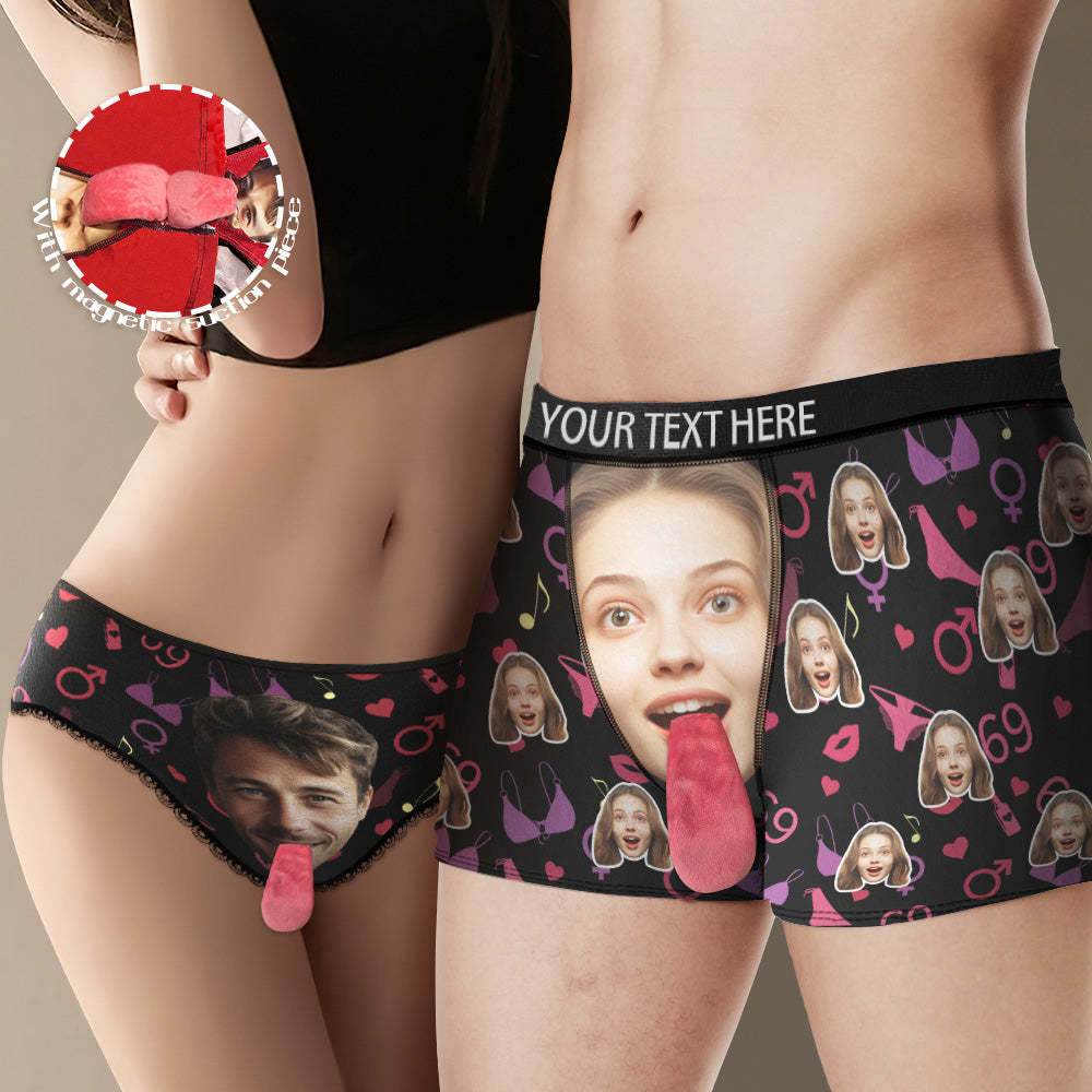 Custom Face Underwear Personalized Magnetic Tongue Underwear Valentine's Gifts - MyFaceBoxer