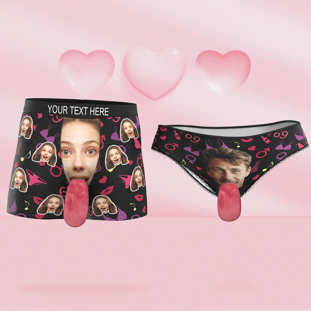 Custom Face Underwear Personalized Magnetic Tongue Underwear Valentine's Gifts - MyFaceBoxer
