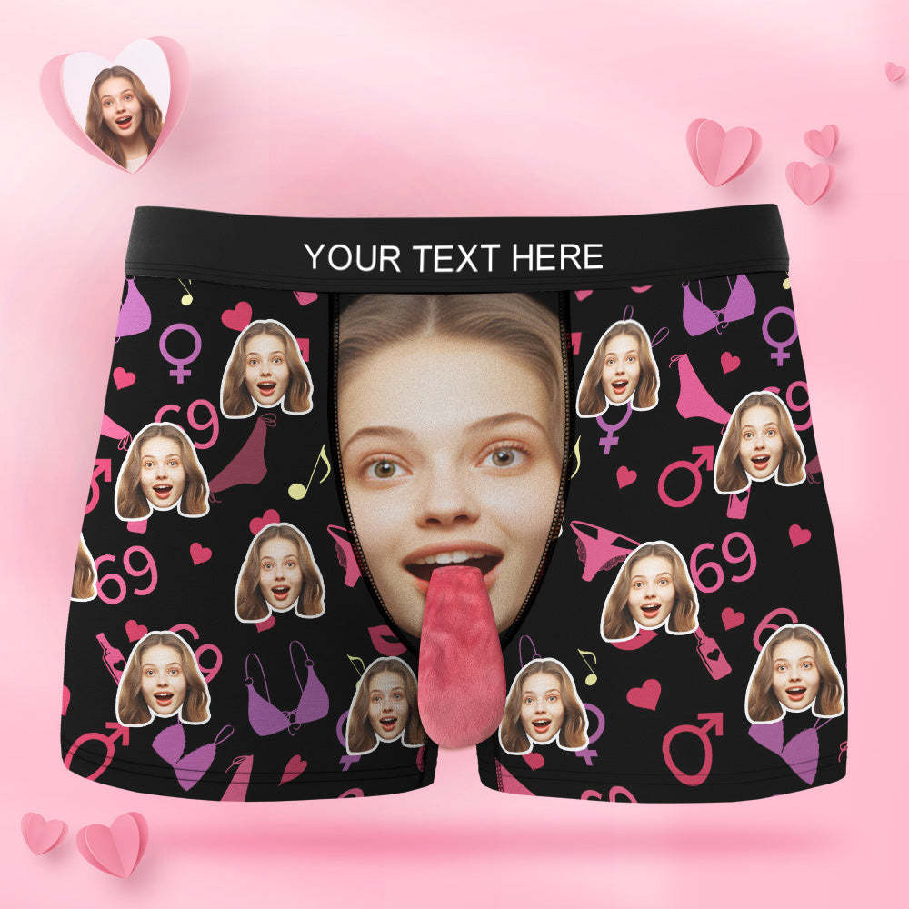 Custom Face Underwear Personalized Magnetic Tongue Underwear Valentine's Gifts - MyFaceBoxer