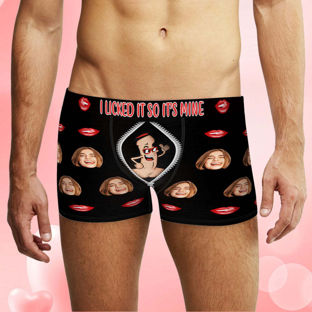 Custom Face Underwear Personalized Boxer Briefs and Panties I SUCKED IT SO IT'S MINE Valentine's Day Gifts for Couple - MyFaceBoxer